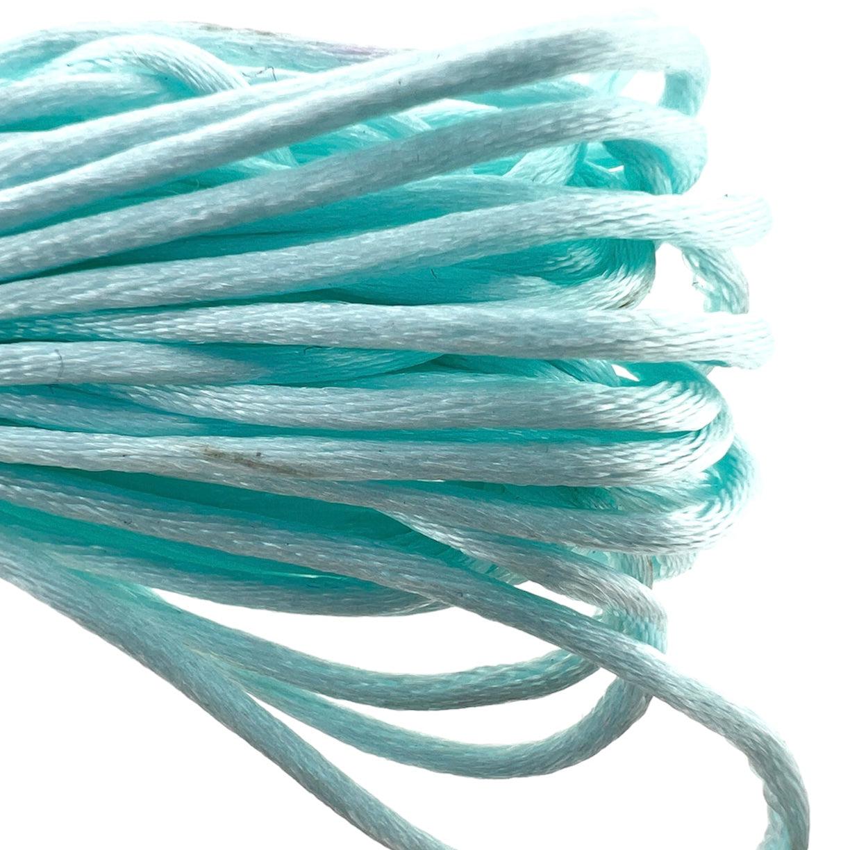 Satijn koord 1mm light blue - 4 meter-koord-Kraaltjes van Renate