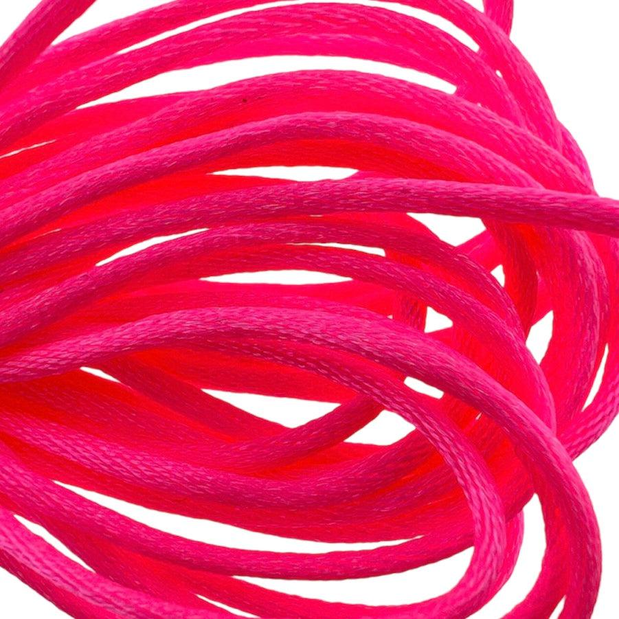 Satijn koord 2,5mm neon roze - 3 meter-koord-Kraaltjes van Renate