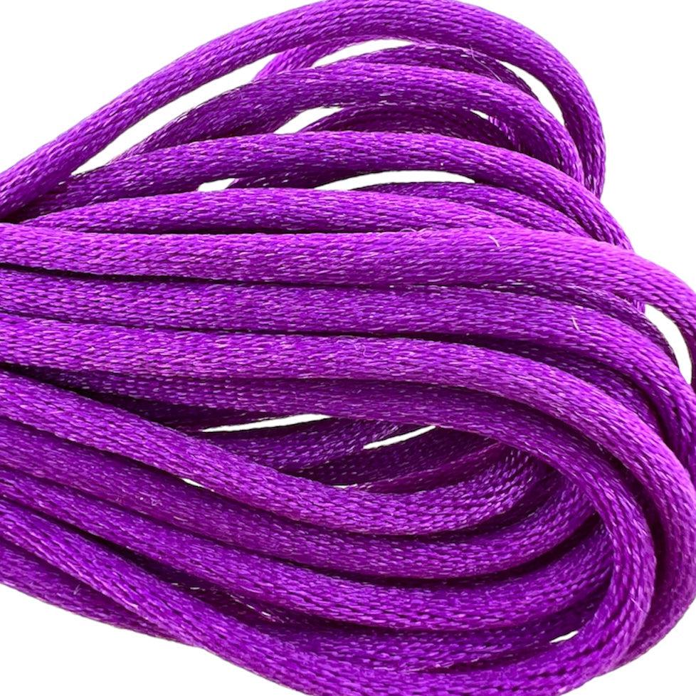 Satijn koord 2,5mm paars - 3 meter-koord-Kraaltjes van Renate