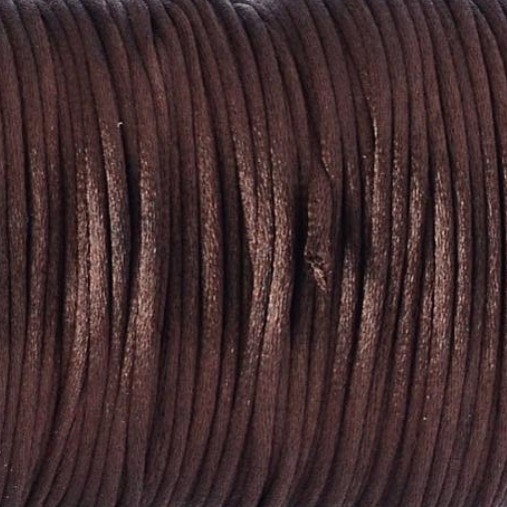 Satijn koord 2mm Donkerbruin - 3 meter-koord-Kraaltjes van Renate
