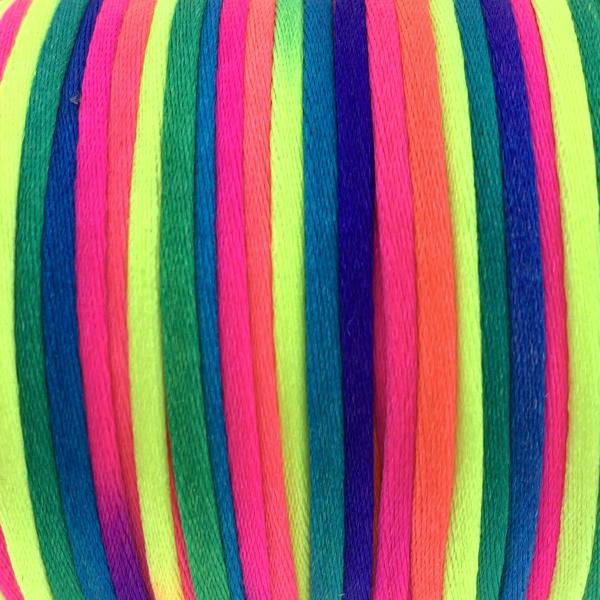 Satijn koord 2mm Regenboog - 4 meter-Kraaltjes van Renate