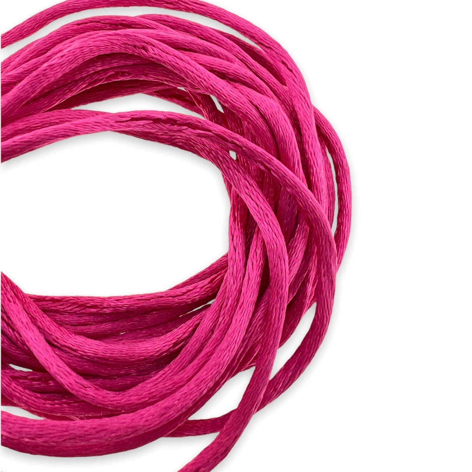 Satijn koord 2.5mm framboos - 3 meter-koord-Kraaltjes van Renate