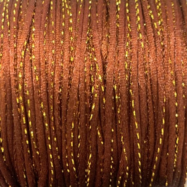 Satijn koord Bruin Goud 1,5mm - 3 meter-Kraaltjes van Renate