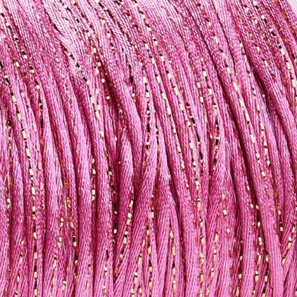 Satijn koord Dark pink Goud 1,5mm - 2,5 meter-koord-Kraaltjes van Renate