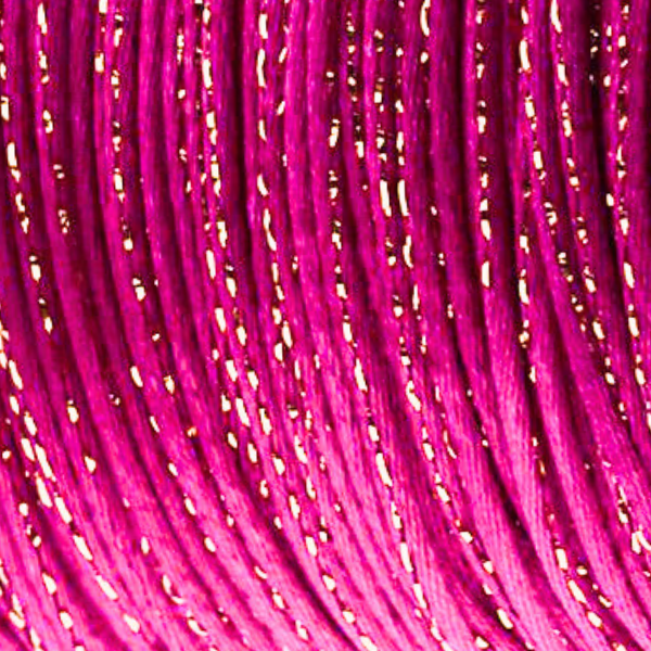 Satijn koord Fuchsia roze Goud 1,5mm - 2,5 meter-koord-Kraaltjes van Renate
