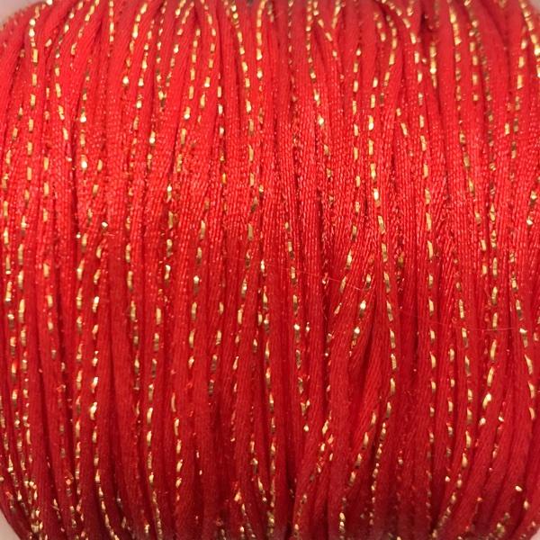 Satijn koord Rood Goud 1,5mm - 4 meter-Kraaltjes van Renate