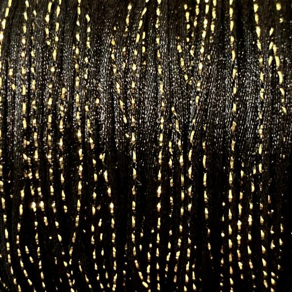 Satijn koord Zwart Goud 1,5mm - 3 meter-Kraaltjes van Renate
