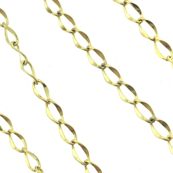 Schakel ketting RVS goud 2x4mm - prijs per 10cm-Kraaltjes van Renate