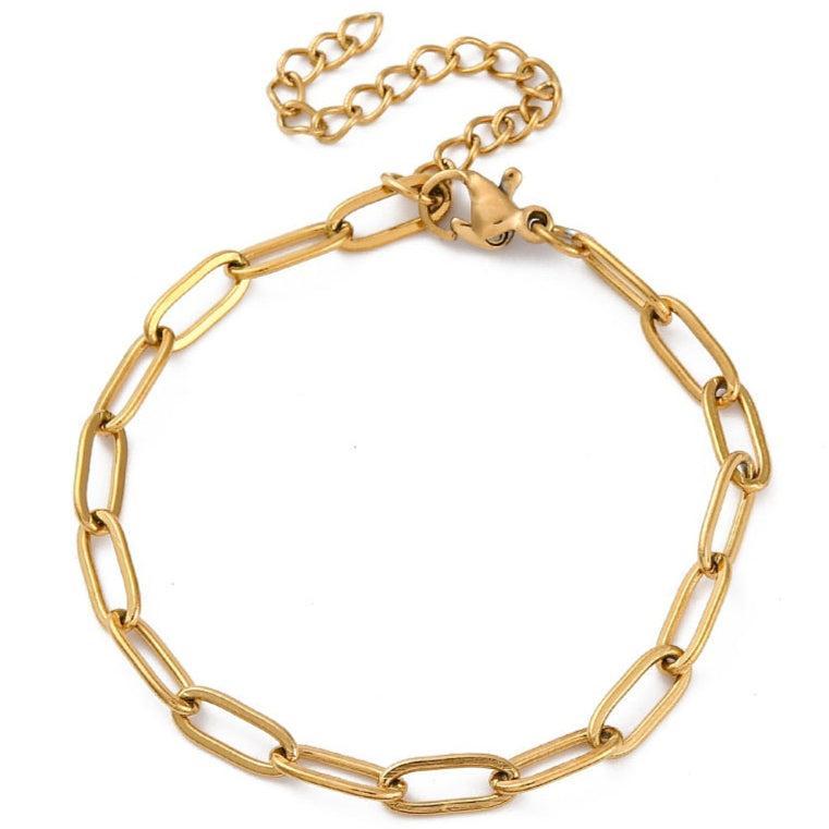 Schakelarmband Stainless Steel paperclip 15-20cm-armband-Kraaltjes van Renate