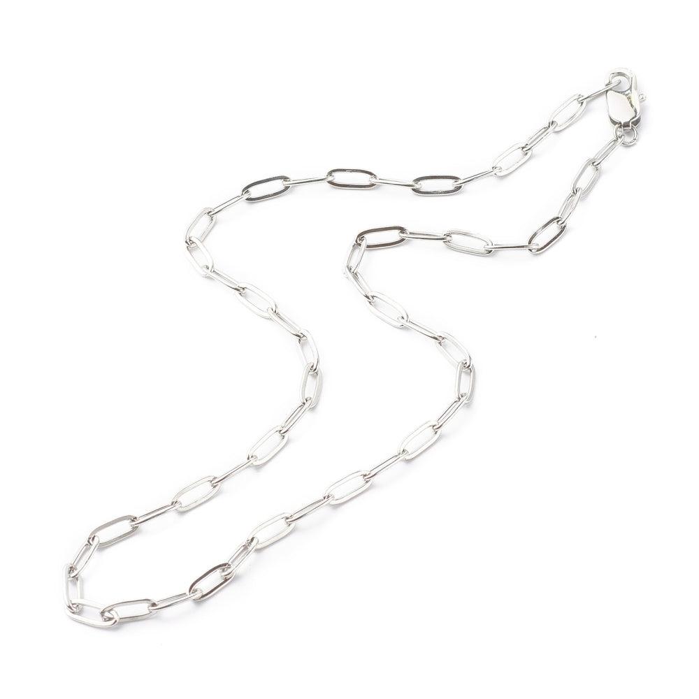 Schakelketting Stainless Steel cable zilver ±45cm-bedels-Kraaltjes van Renate