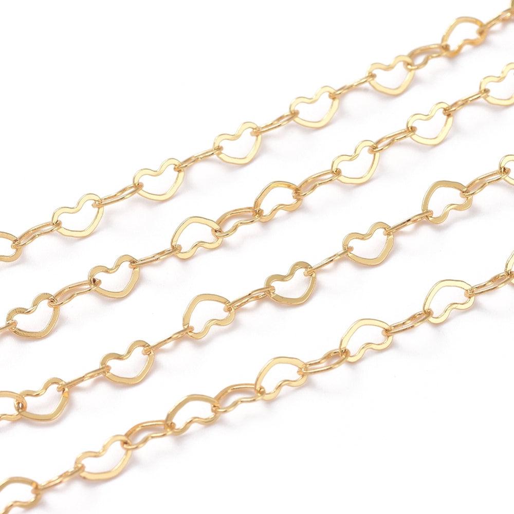 Schakelketting 18K gold klein 3x5mm - prijs per 10cm-ketting-Kraaltjes van Renate