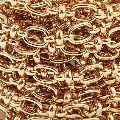 Schakelketting Brass Goud Ovaal met Knoop 18K - per 10cm-Kraaltjes van Renate