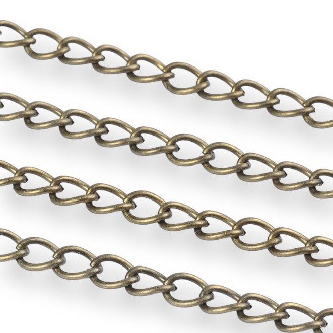 Schakelketting Brons 5x3,5mm - per meter-onderdelen-Kraaltjes van Renate