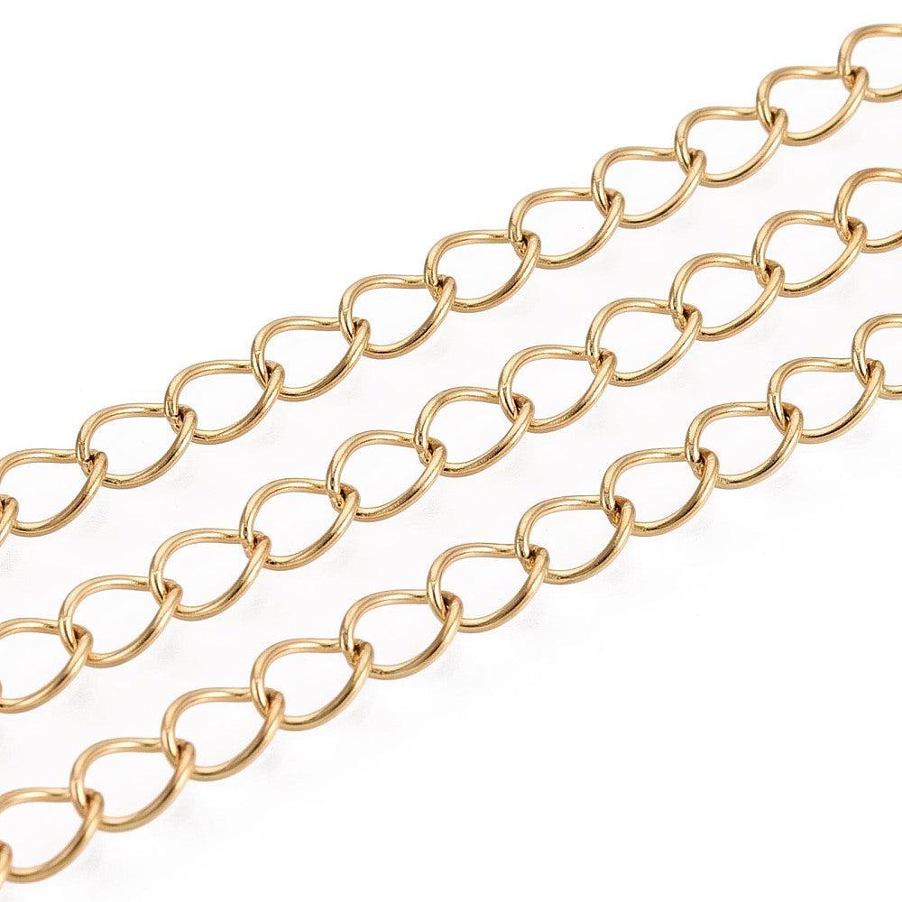 Schakel verlengketting Goud 5x4mm - per 10cm-Ketting-Kraaltjes van Renate