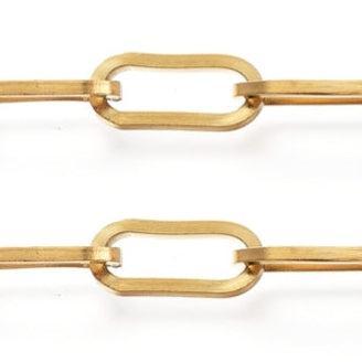 Schakelketting Paperclip 14x1.5mm Premium RVS Goud - per 10cm-Ketting-Kraaltjes van Renate