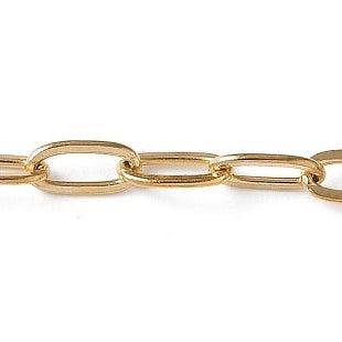 Schakelketting Paperclip Goud 7x3mm - per 10cm-Ketting-Kraaltjes van Renate