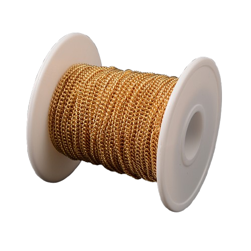 Schakelketting Platte RVS Goud 3x2mm - per 10cm-Ketting-Kraaltjes van Renate