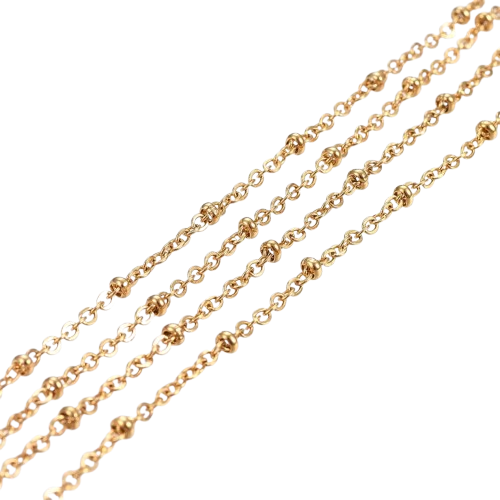 Schakelketting Premium 18k RVS Goud 1.6mm - per 10cm-Ketting-Kraaltjes van Renate