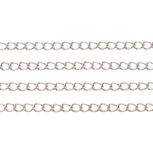 Schakelketting RVS Zilver 3x2mm - per 10cm-Ketting-Kraaltjes van Renate