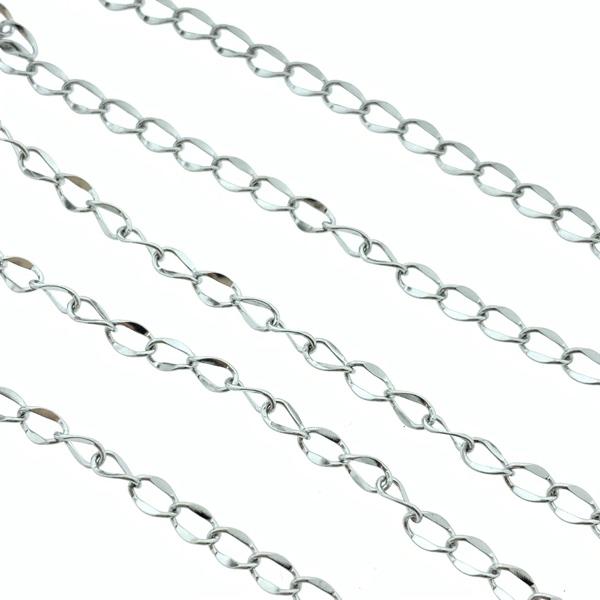 Schakelketting RVS faceted 4,5x3mm - prijs per 10cm-Kraaltjes van Renate