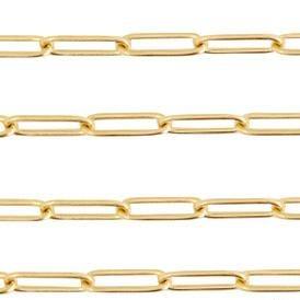 Schakelketting RVS goud 11x3mm - prijs per 10cm-Kraaltjes van Renate