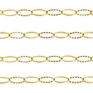 Schakelketting RVS goud 15x7mm - prijs per 19cm-Kraaltjes van Renate