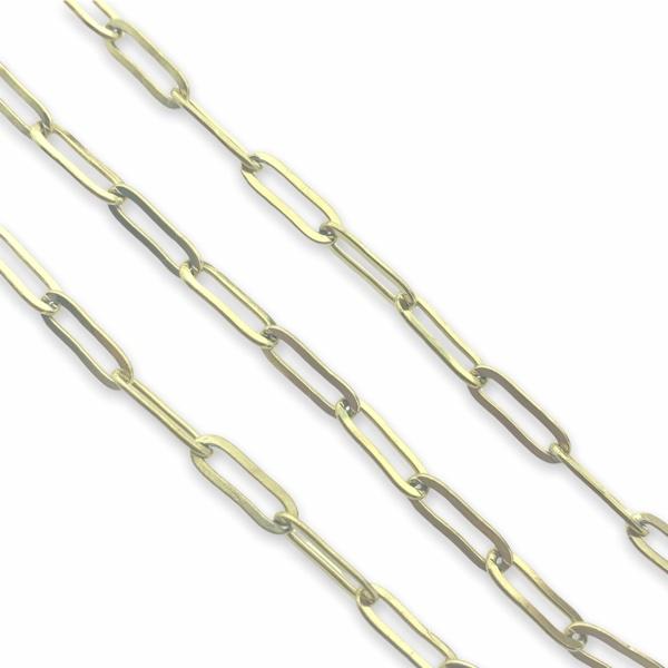 Schakelketting RVS goud rechthoek 12x4mm - prijs per 10cm-Kraaltjes van Renate
