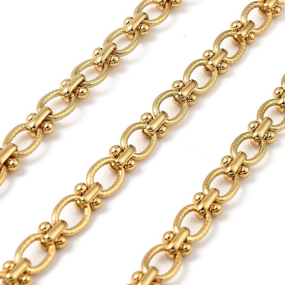 Schakelketting RVS goud rolo 10x7mm - prijs per 10cm-ketting-Kraaltjes van Renate