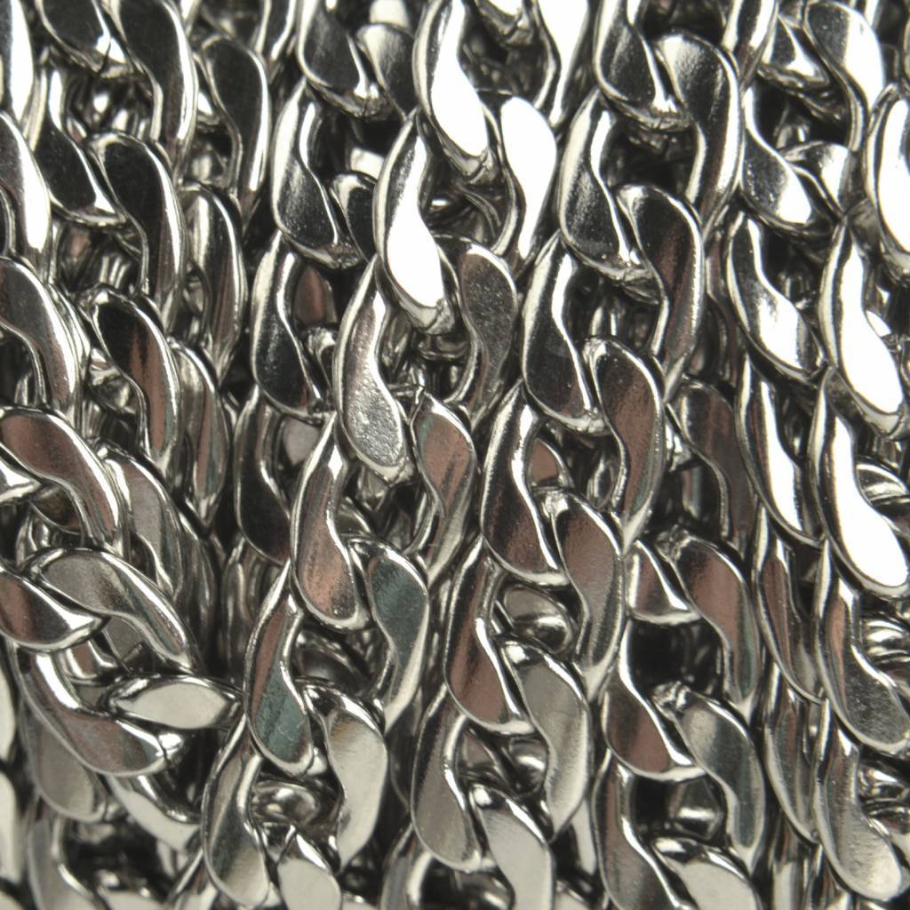 Schakelketting RVS grove platte schakel 10,5x8x2mm - prijs per 20cm-Kraaltjes van Renate