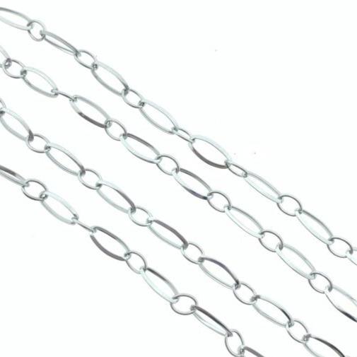 Schakelketting RVS ovaal 5x4mm - prijs per 10cm-Kraaltjes van Renate