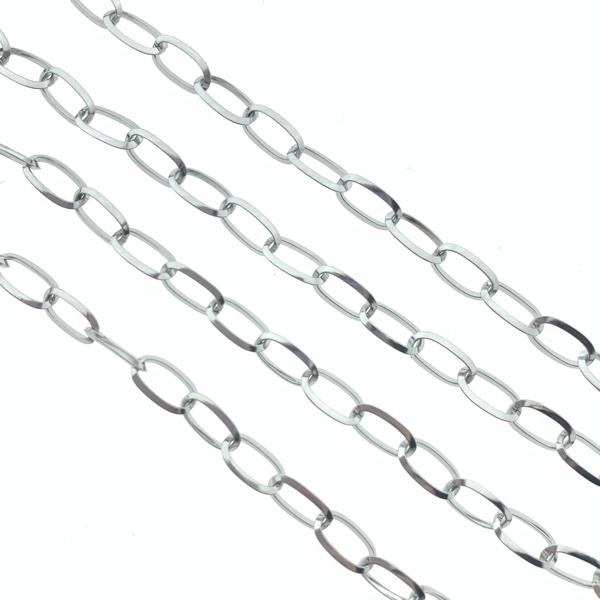 Schakelketting RVS ovaal 9x5mm - prijs per 10cm-Kraaltjes van Renate