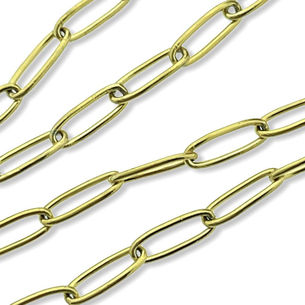 Schakelketting RVS ovaal goud 10x3mm - prijs per 10cm-Kraaltjes van Renate