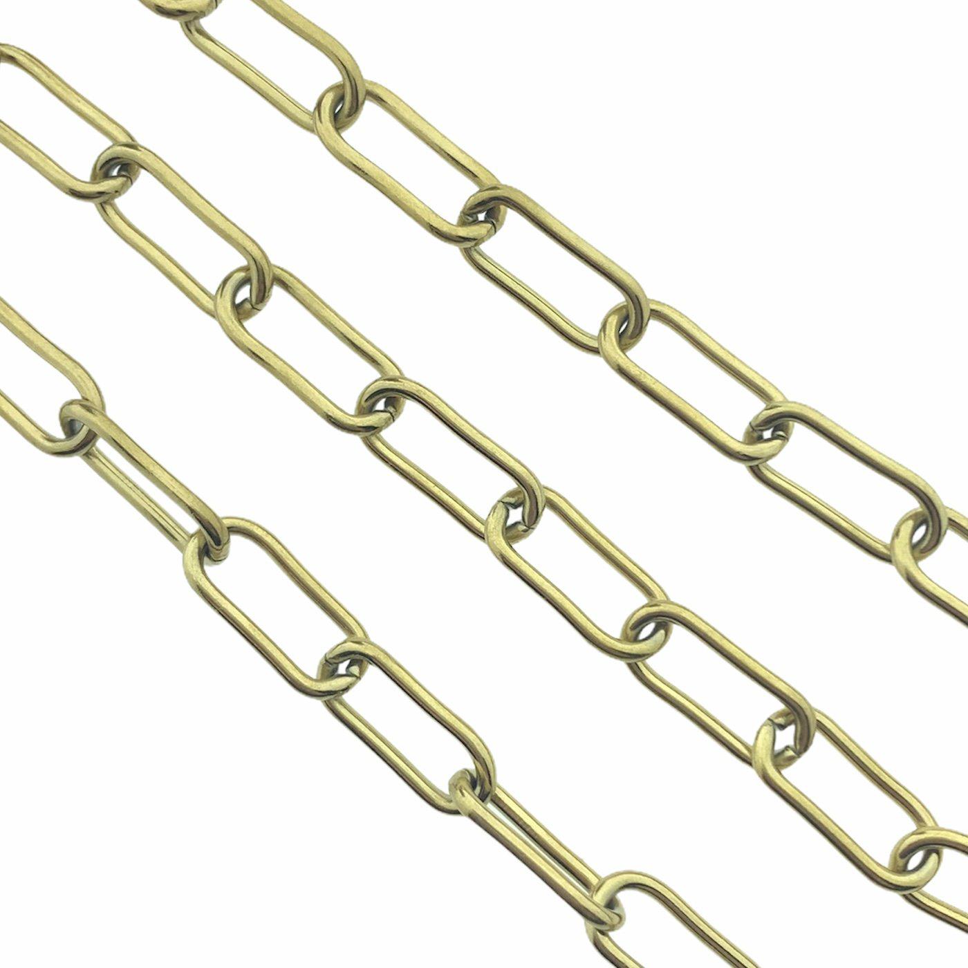 Schakelketting RVS ovaal goud 13x6mm - prijs per 10cm-Kraaltjes van Renate