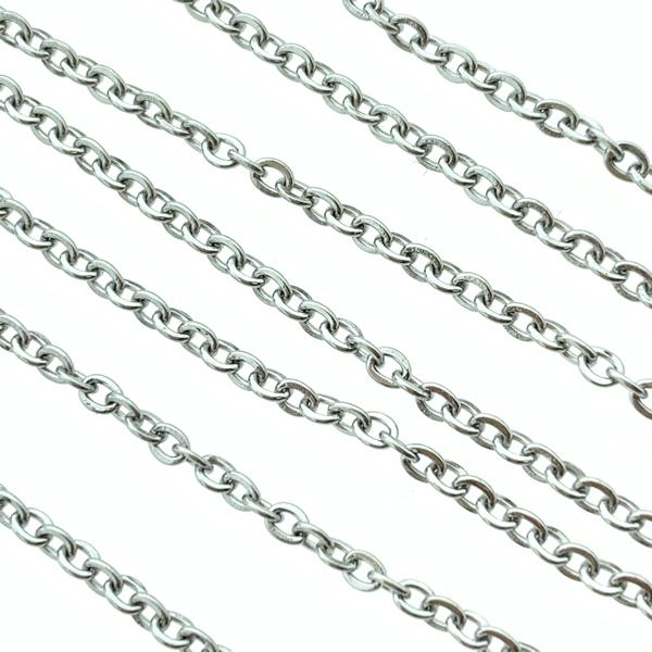 Schakelketting RVS ovaal schakel 1,5x1mm - prijs per 10cm-Kraaltjes van Renate