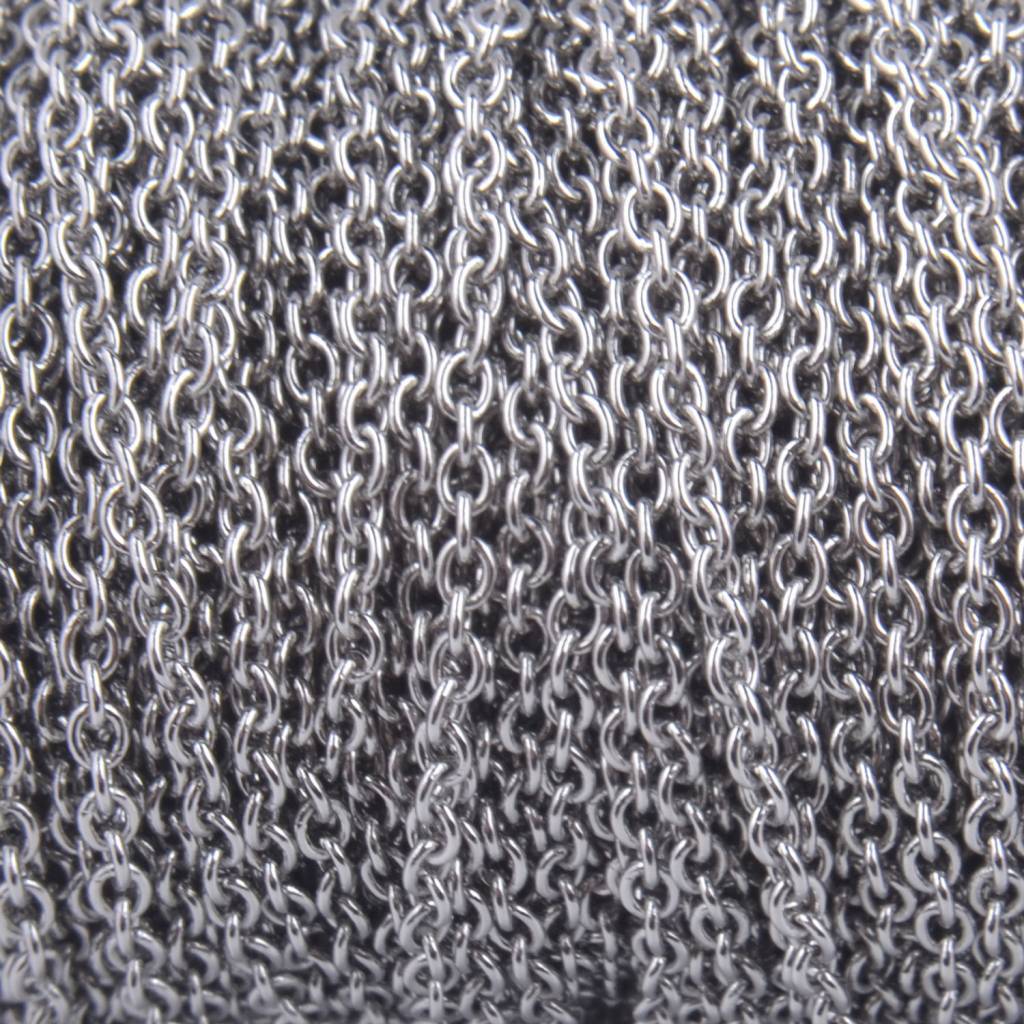 Schakelketting RVS ovaal schakel 2x1,5mm - prijs per 10cm-Kraaltjes van Renate