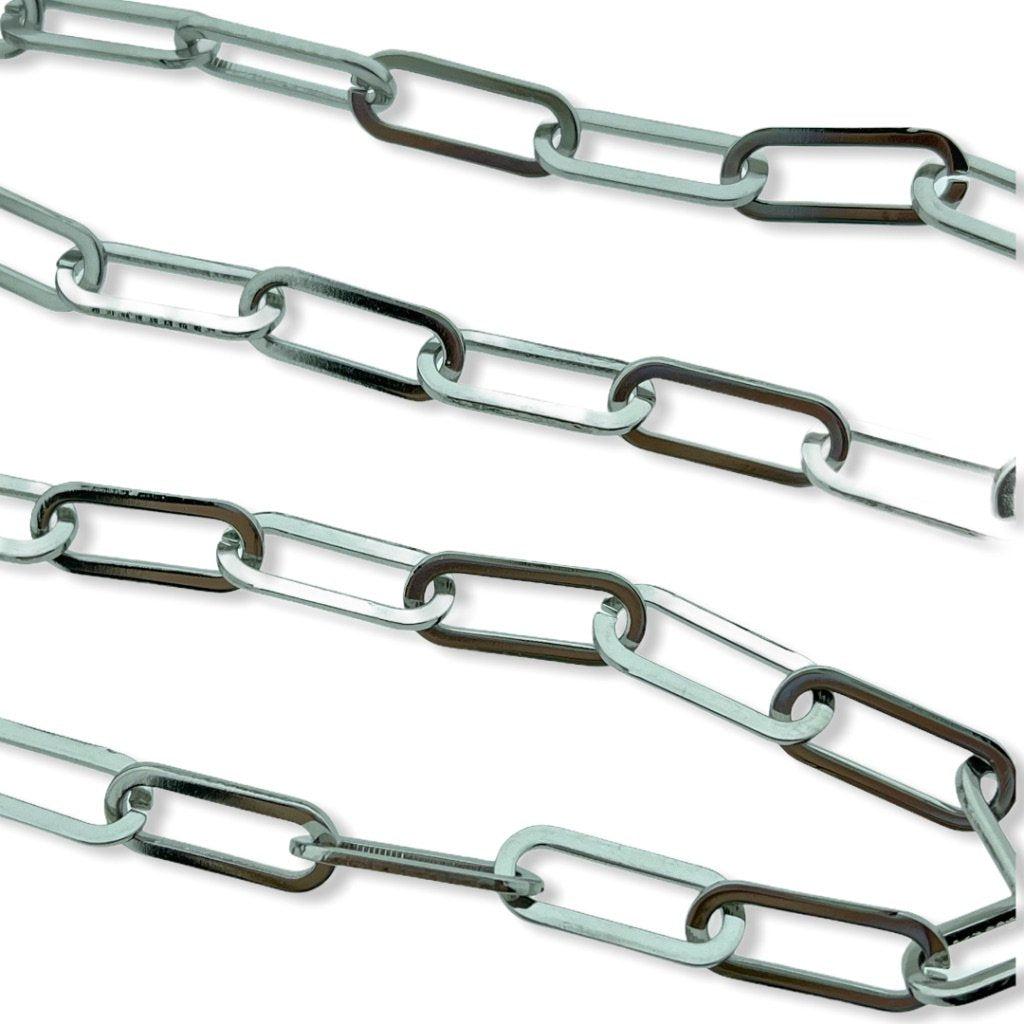 Schakelketting RVS ovaal zilver 16x6,5mm - prijs per 10cm-Kraaltjes van Renate