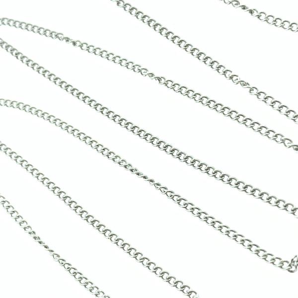 Schakelketting RVS platte schakel 1,6x1,1mm - prijs per 10cm-Kraaltjes van Renate