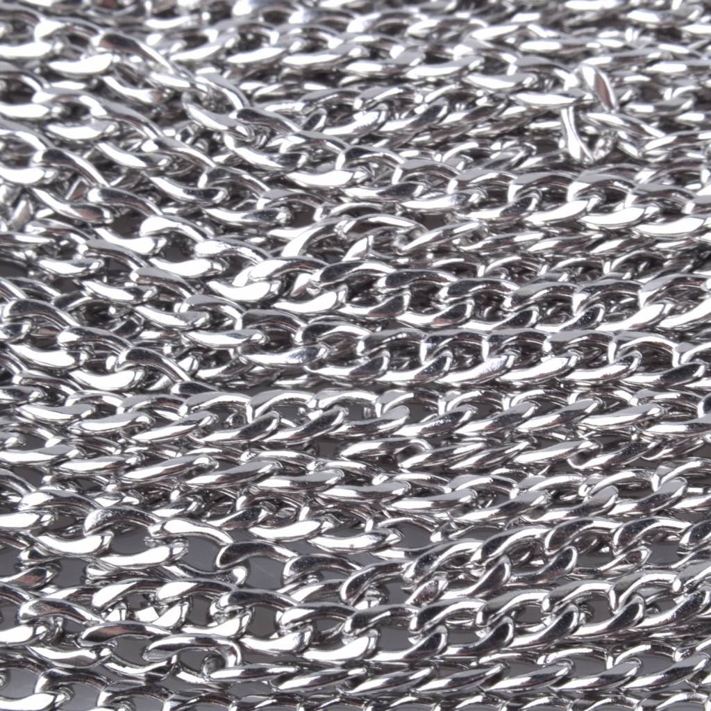 Schakelketting RVS platte schakel 3x1mm - prijs per 10cm-Kraaltjes van Renate