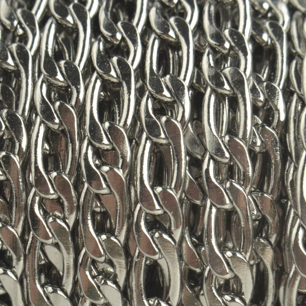 Schakelketting RVS platte schakel 4,5x9x6,5mm - prijs per 20cm-Kraaltjes van Renate