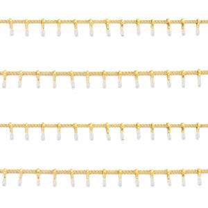 Schakelketting RVS spike goud-wit 1.5x7mm - prijs per 19cm-Kraaltjes van Renate