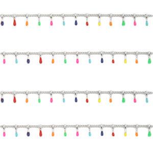 Schakelketting RVS spike zilver-multicolour 1.5x7mm - prijs per 19cm-Kraaltjes van Renate