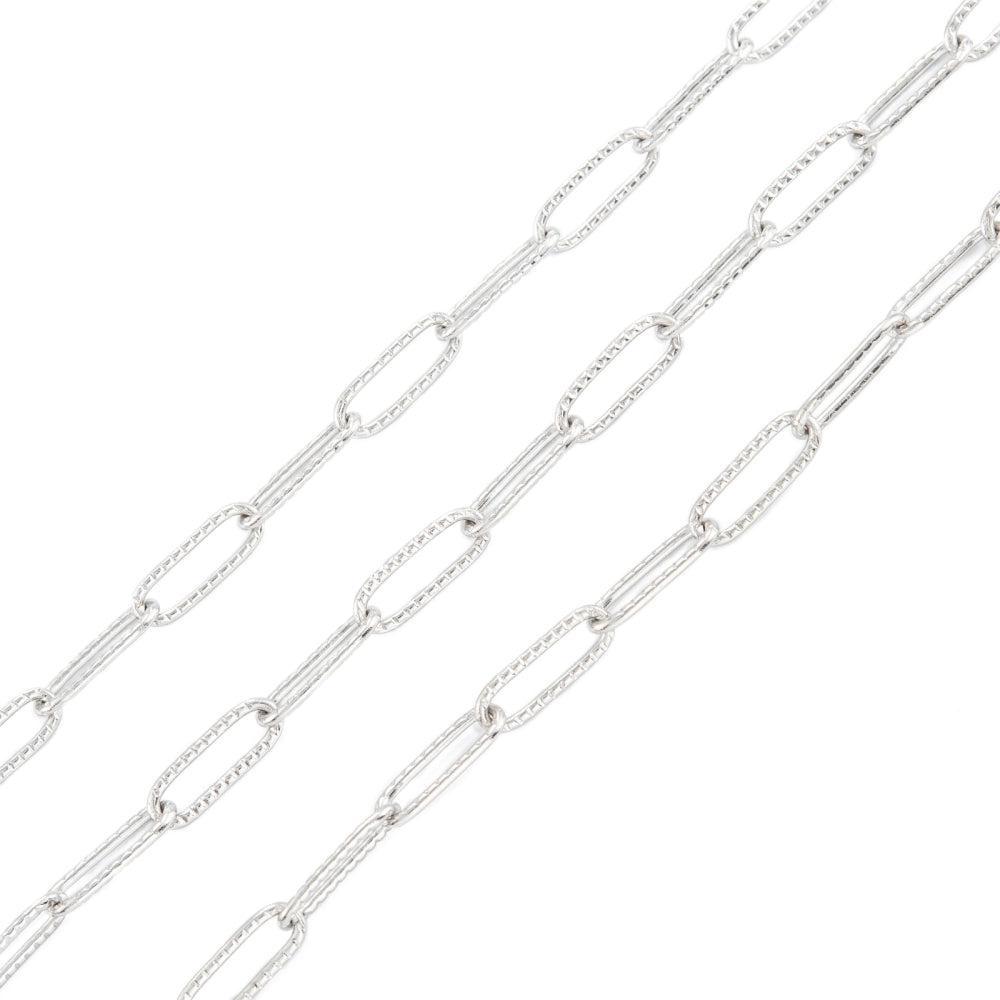 Schakelketting RVS zilver 12x4mm - prijs per 10cm-ketting-Kraaltjes van Renate