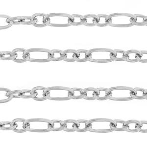 Schakelketting RVS zilver 14x7mm - prijs per 19cm-Kraaltjes van Renate