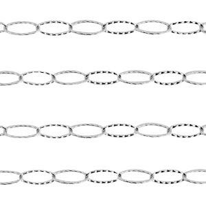 Schakelketting RVS zilver 15x7mm - prijs per 19cm-Kraaltjes van Renate