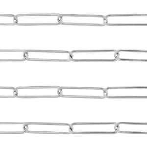 Schakelketting RVS zilver 21x6mm - prijs per 19cm-Kraaltjes van Renate