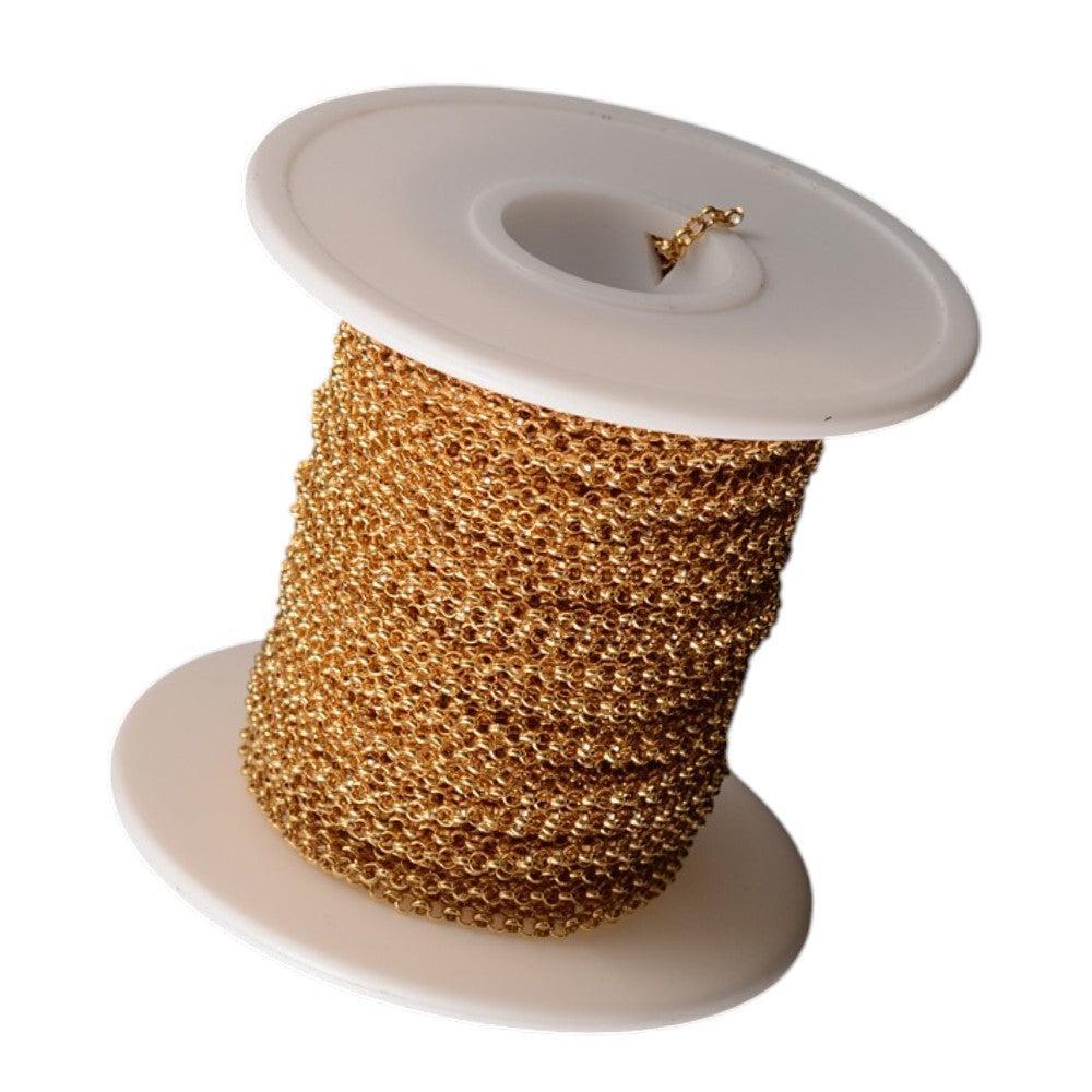 Schakelketting Rolo Premium RVS Goud 2x0.8mm - per 10cm-Ketting-Kraaltjes van Renate