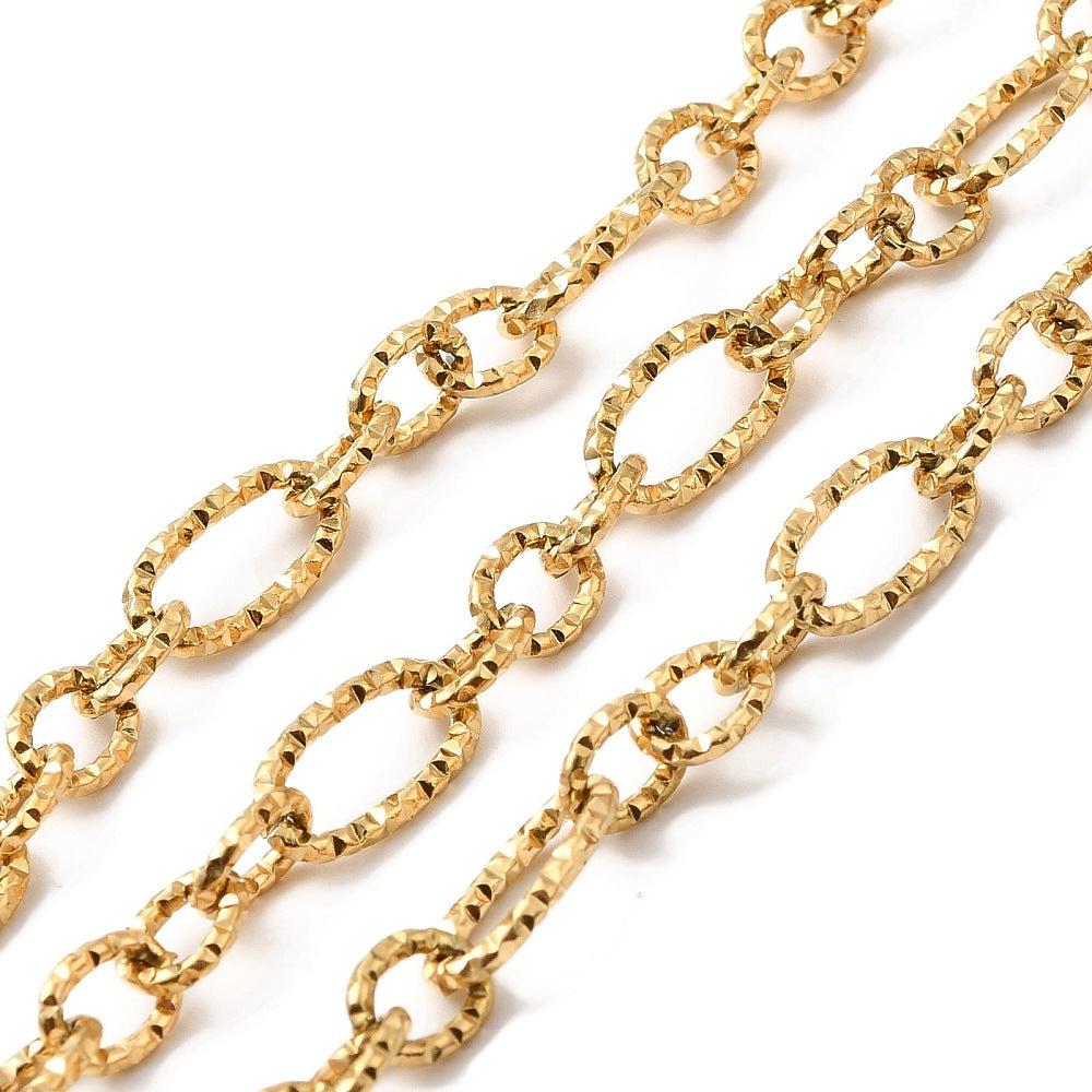 Schakelketting Stainless Steel #7 figaro 40-45cm-bedels-Kraaltjes van Renate