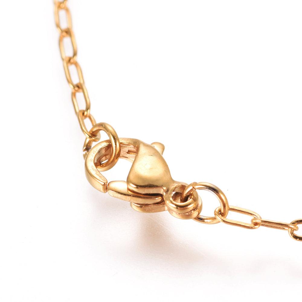 Schakelketting Stainless Steel cable 18k gold plated - per stuk-bedels-Kraaltjes van Renate