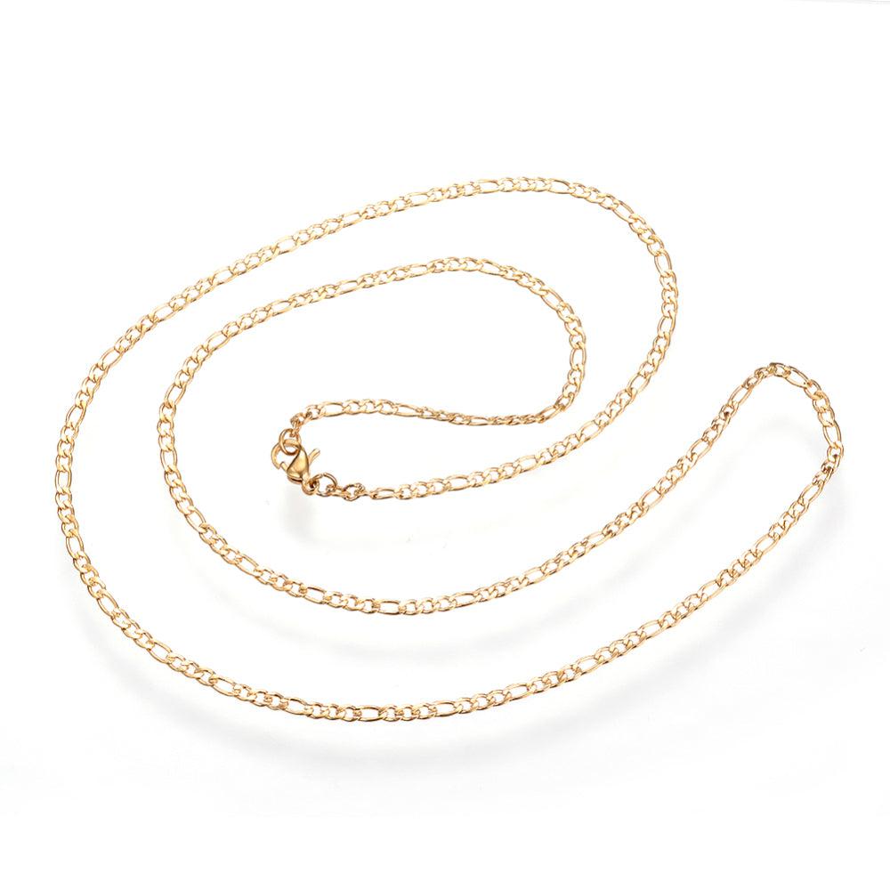 Schakelketting Stainless Steel figaro 50cm-bedels-Kraaltjes van Renate