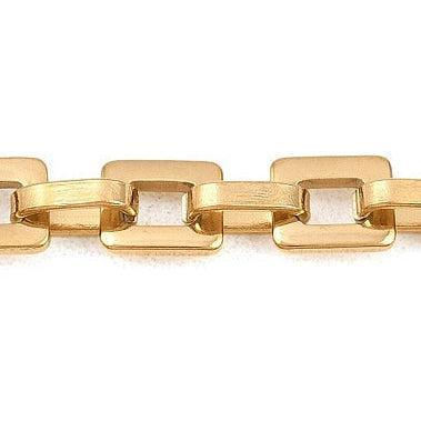 Schakelketting Vierkant Goud 18K RVS 10x6mm - per 10cm-Ketting-Kraaltjes van Renate